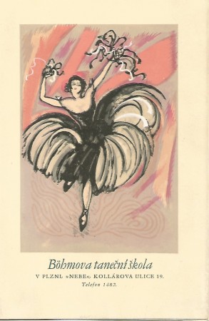 Böhmova taneční škola Kollárova ulice - desky na prospekty